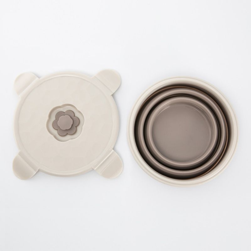 Opvouwbare lunchbox van siliconen van voedingskwaliteit met deksel, 660ml kampeerkom, magnetron- en koelkastvoedselbewaarkom