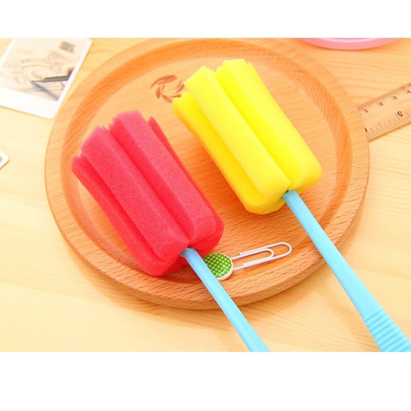 Cepillo para biberón de leche para bebé, limpiador de pezones, taza, botella, rotación de 360 grados, esponja de plástico, cepillos de lavado: Default Title