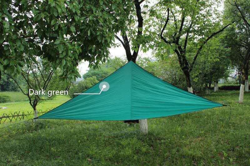 3X3X3m Family Patio Swimming Pool Triangle Fixed Oversized Waterproof Awning Canopy Courtyard Sun Shade Cloth Tent With Rope: 06 ink green 3X3X3m