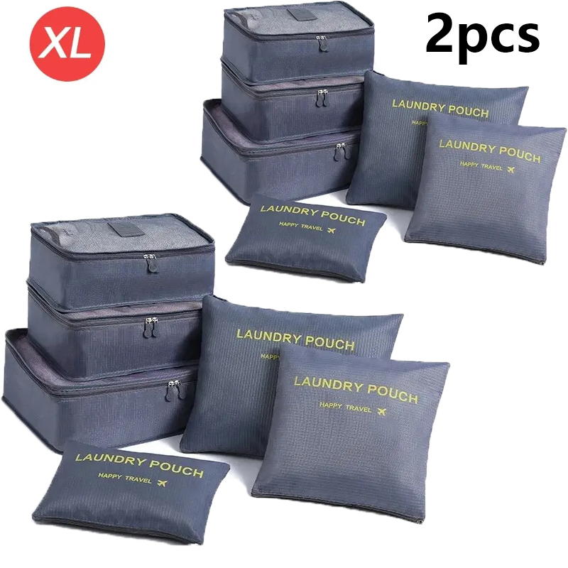 6-- delt stor reiseorganisator bærbar koffertorganisator klær sko sminkeveske bagasjeorganisator reiseoppbevaringsveske