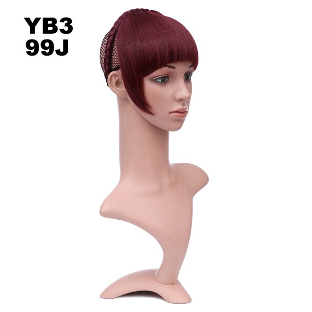 Girlshow flechten stirnband Synthetische Haar Knall Kurzen Fransen Haar Stumpfen BangYB3 6 &quot;, 16 Farben Erhältlich 50g, 1 stück: YB3 Farbe 99J