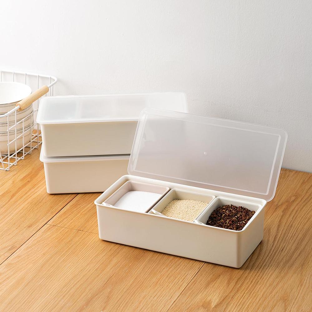 3/4pcs Spice Jars Seasoning Box Spice Container Case Set Salt and Pepper Storage Containers Box Kitchen Spice Organizer Case