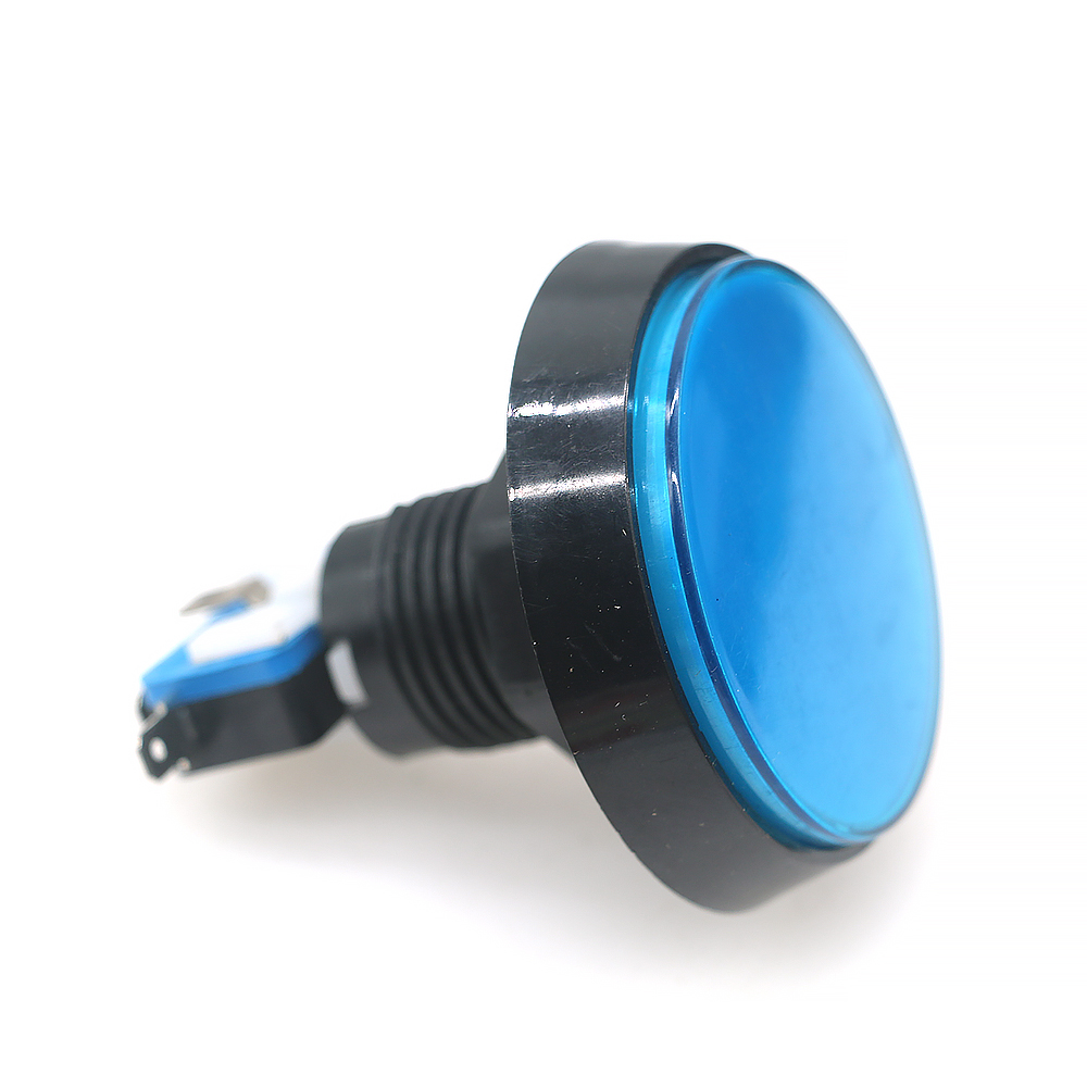 60mm lys trykknap led 12v oplyste blub video mønt arkade spil automat kran klo flipper dele pickup switch: Blå