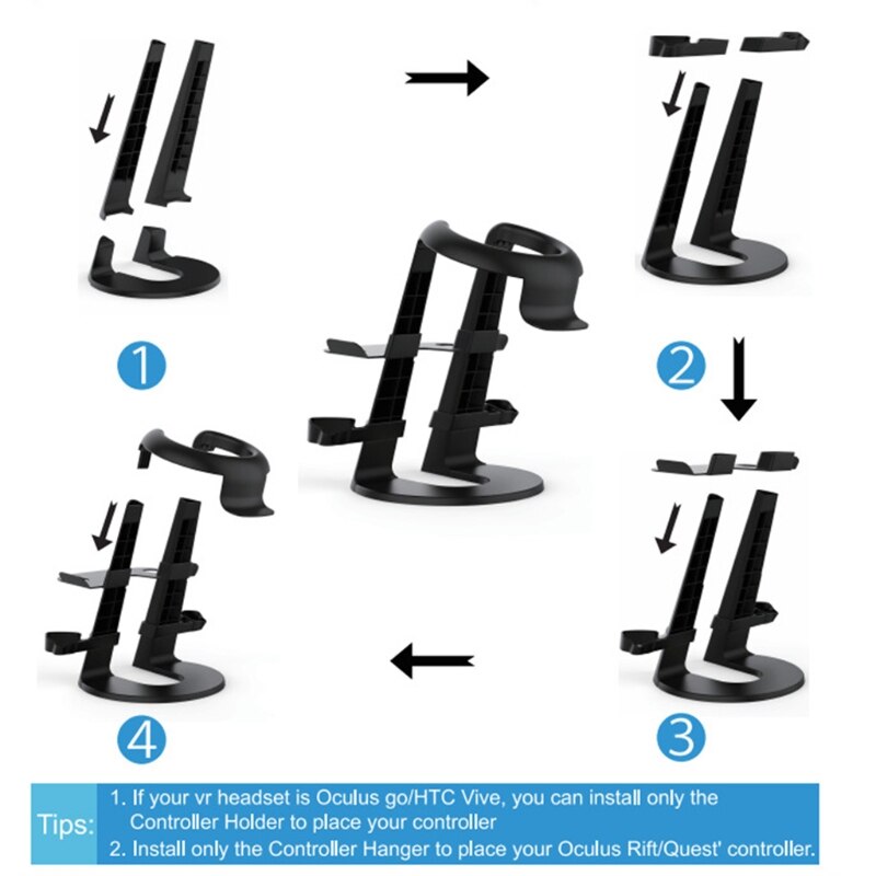 Vr-headset-ständer, halterung für headset und controller, montagestation für oculus rift/s headset und touch-controller  t84d