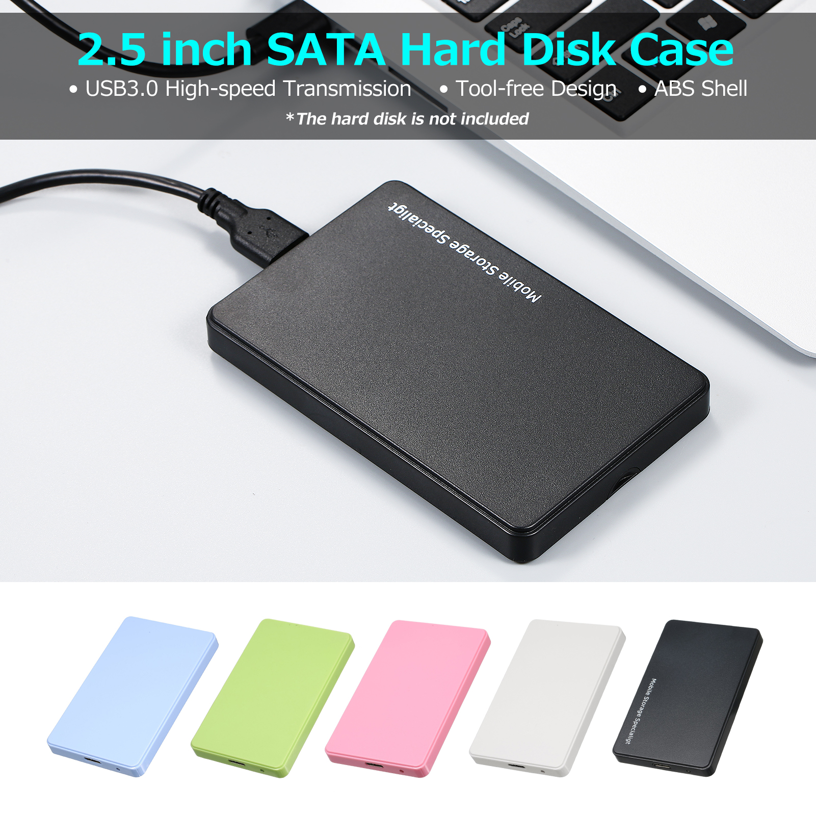 2.5 inch Hard Disk Case USB3.0 External HDD/SSD Enclosure SATA Hard Drive Case Tool-free Mobile hard disk drive
