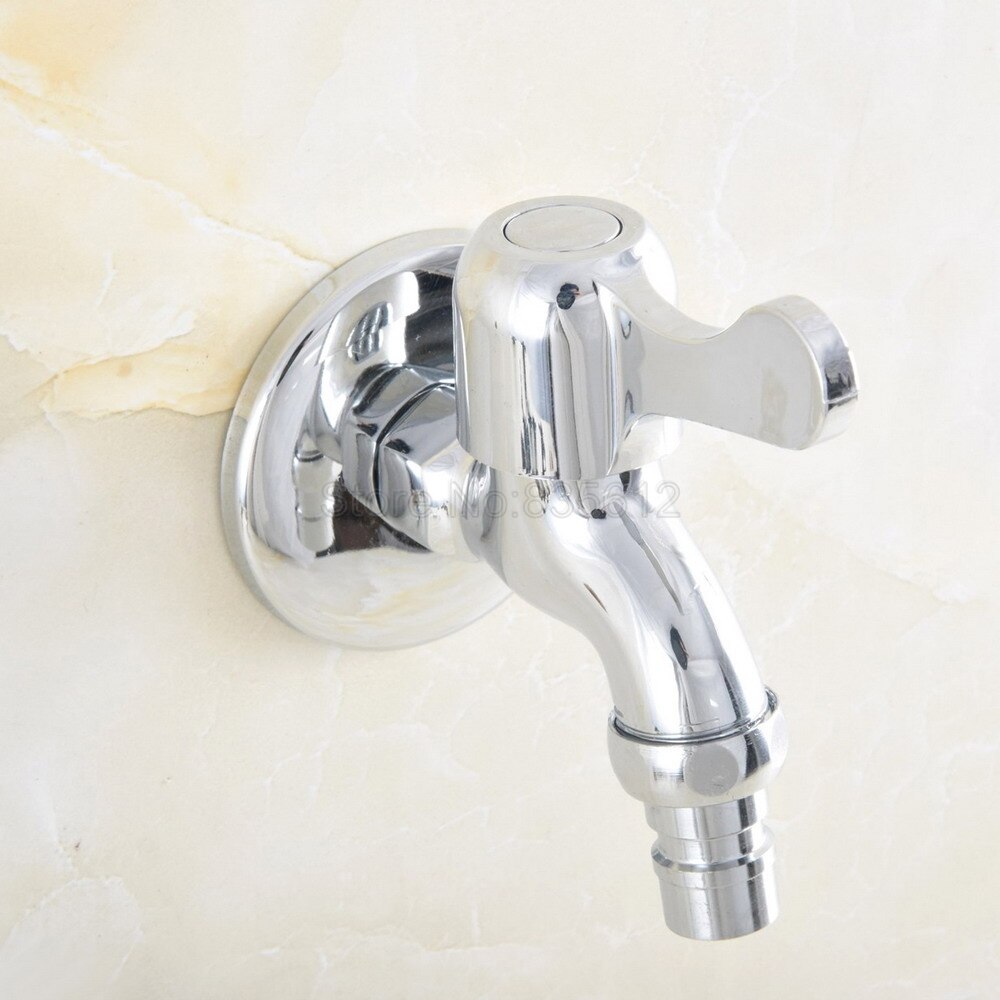 Polished Chrome Wall-mounted Washing Machine Sink Tap for Kitchen Bathroom Garden Single Handle Cold Water Faucet tav167