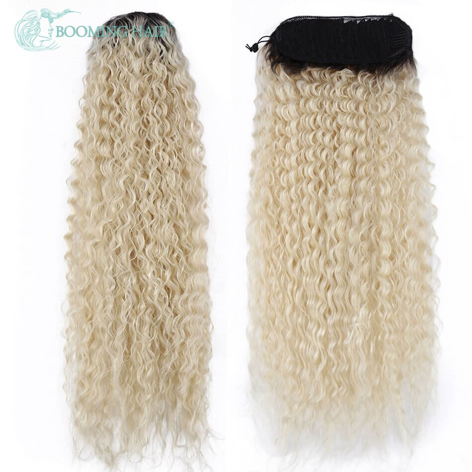 Coletero de onda larga de agua extensiones de cabello con Clip, pelo sintético, cola de caballo de 32 pulgadas