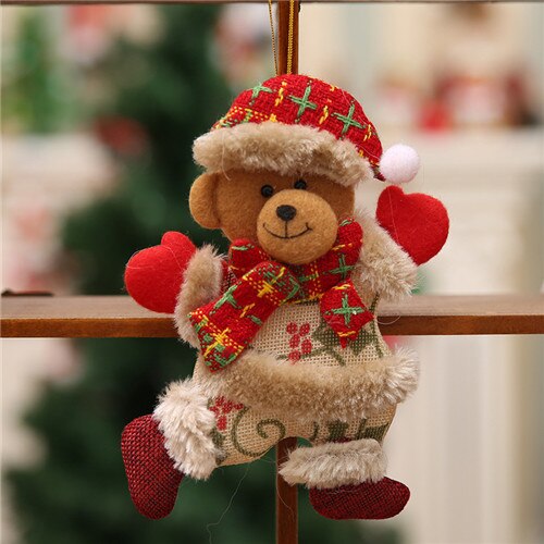 Glædelig jul ornamenter jul vedhæng legetøj uden for juletræ julemanden snemand bjørn til boligindretning børn: Bjørn