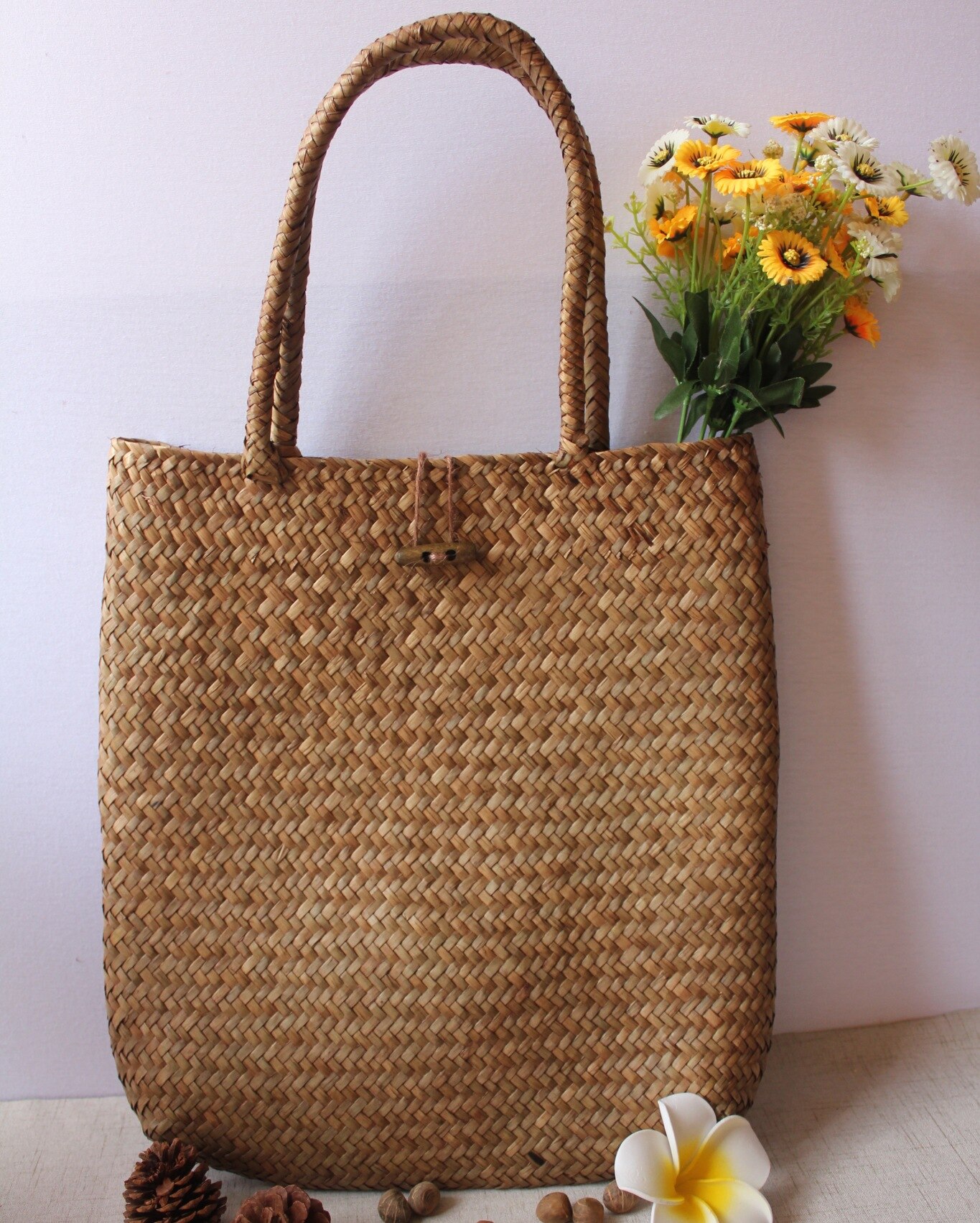 Bolsa de praia feminina artesanal, bolsa grande para praia do verão: Default Title