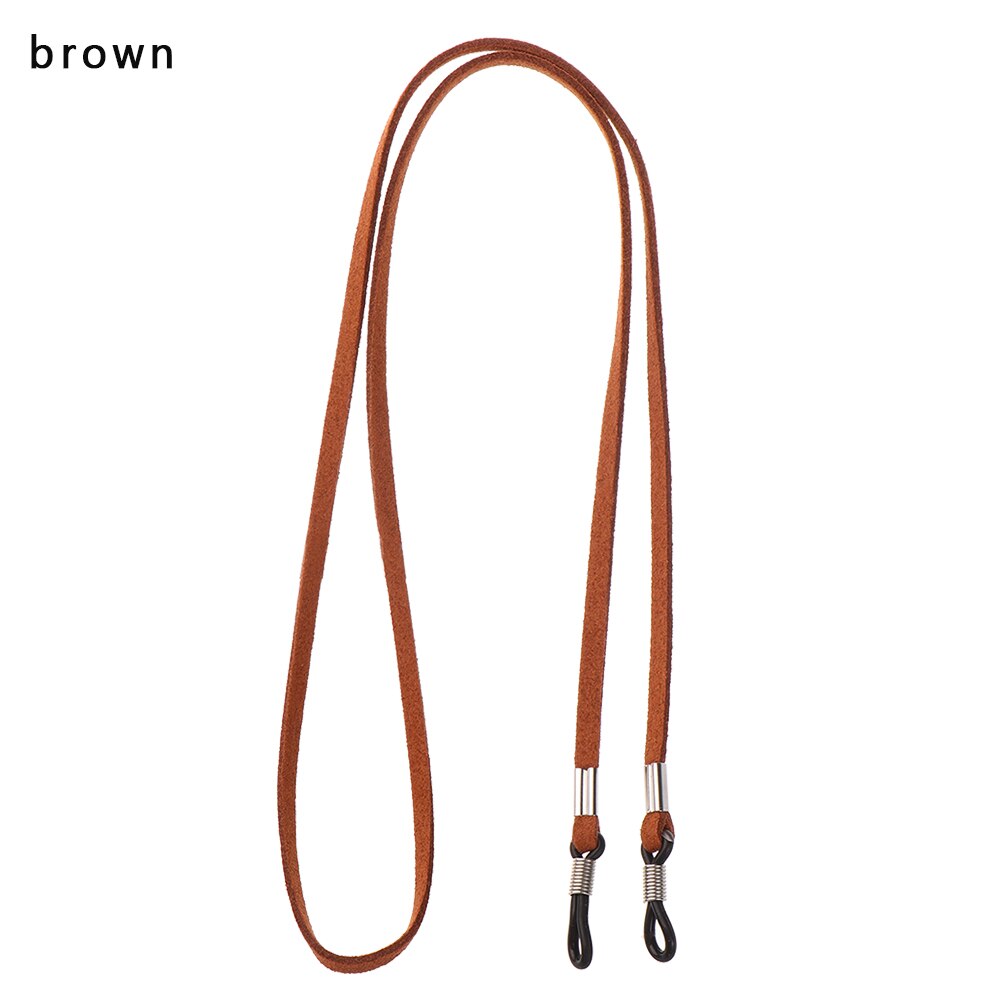 70cm Leather Strap Glasses Lanyard Women&#39;s Neck Cord Solid Color Glasses Chain High Elasticity Sunglasses Rope Eyewear Holder: brown