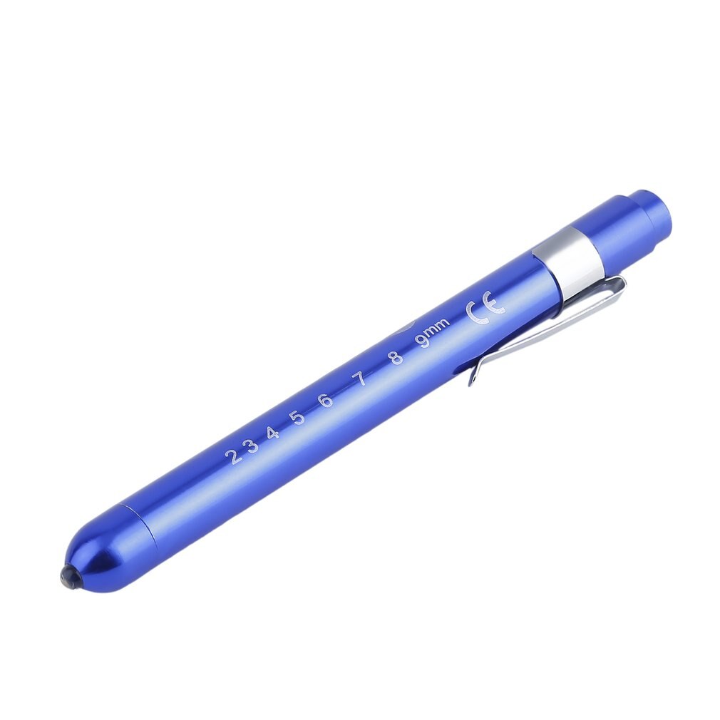 Luz de aluminio medial surrical Penlight doct-ors, linterna de pluma clínica con escala, primeros auxilios, cuidado de la boca/oreja: Azul