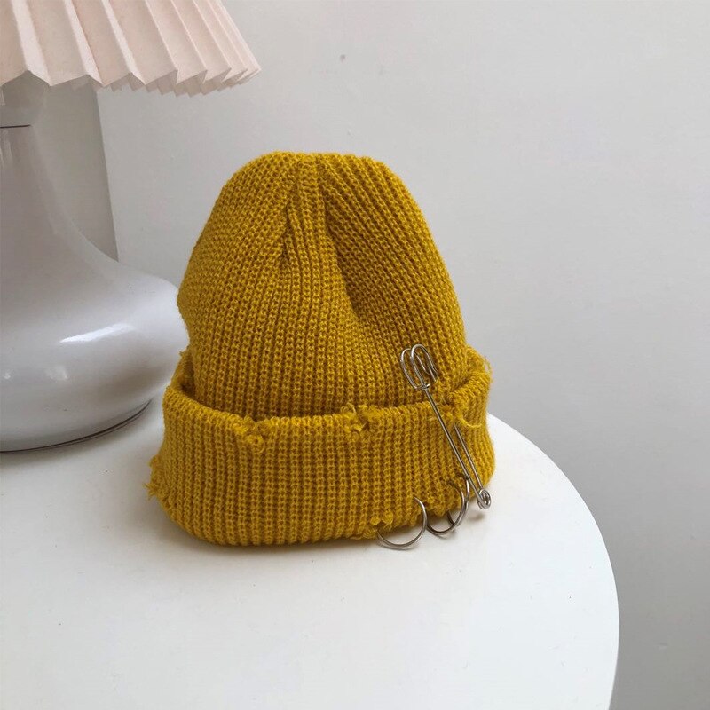 2022 hue kalot metalring uden kant hatte hip hop kasketter street strikkede huer hat kvinder kasket mænd motorhjelm gorras hombre femme: 2