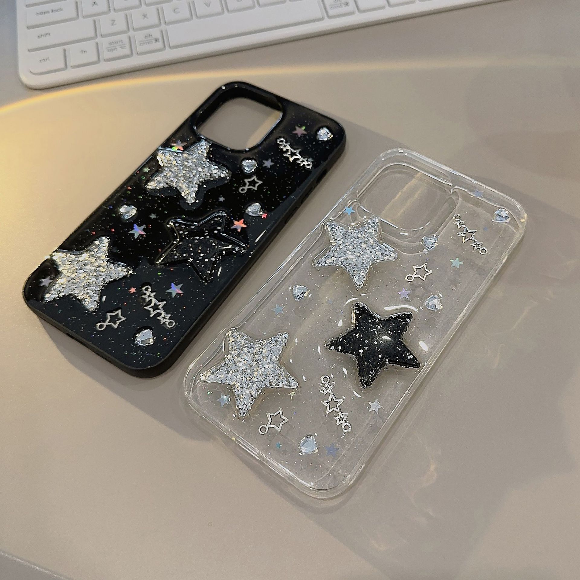 Coque de téléphone étoile rose pour iPhone, coque en TPU, coque de téléphone, noir, 3D, Rotterdam, Kling, 15, 14, 13, 12, 11 Pro Max, X Poly, XS MAX, 7, 8 Plus, SE, nouveaux produits