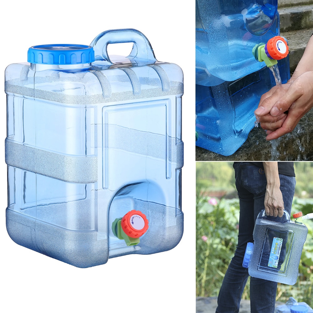 15L di Acqua di Campeggio di Stoccaggio Secchio Potabile all'aperto Riutilizzabile auto di Guida con Coperchio Portatile cibo grado Contenitore di Casa con Rubinetto