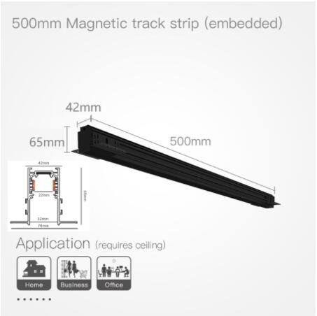 Luces de pista magnéticas de aluminio 6W 12W techo empotrado suspendido LED magnético luces de seguimiento carril iluminación Industrial: 0.5M Rail / Cool White