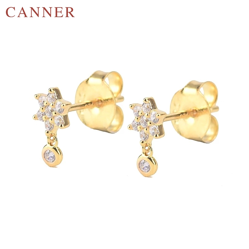 925 sterling zilveren rozenbloem oorbellen voor vrouwen in minimalistische zirkonia dieren slang/ogen oorbellen sieraden oorbellen: Goud 5