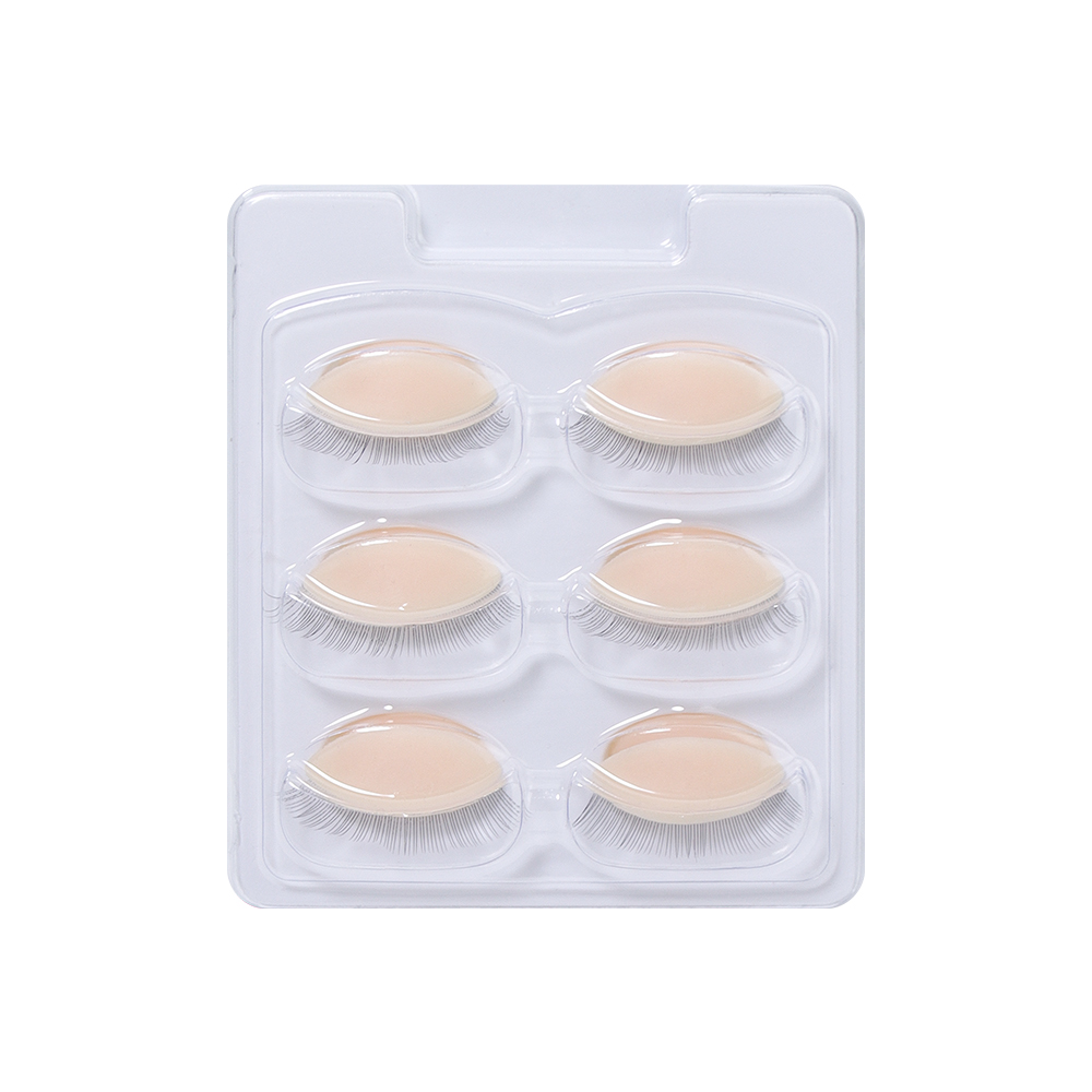 GLAMLASH Mini Peitsche eben Modell Kopf Übungs-Wimpernverlängerungs-Trainingskopf mit abnehmbaren Ersatz-Augenlidern: Gelb