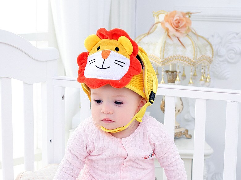 Imbaby baby hovedbeskyttelse hat pude baby lille barn anti-fald hat hoved beskyttelse børnesikkerhed hjelm pude til baby wallker: Løve