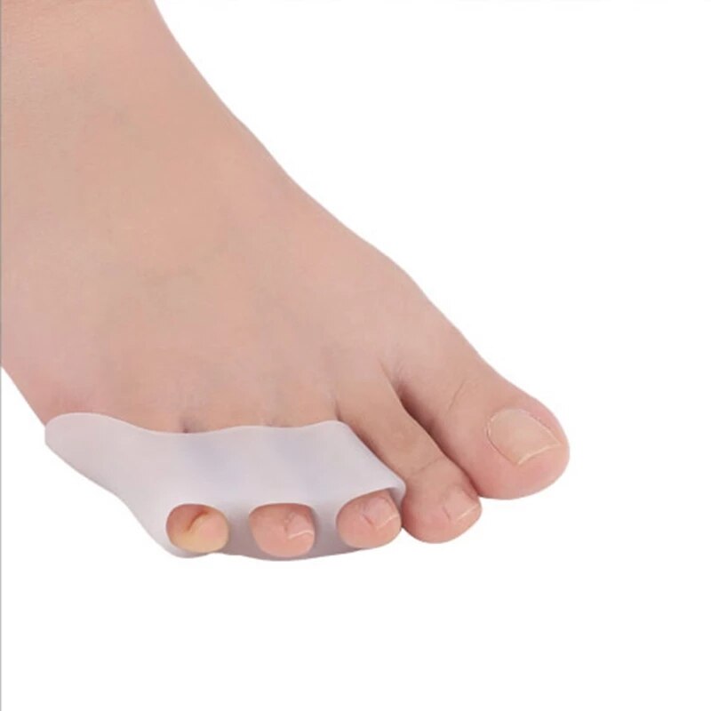 2 pz/4 pz tre fori mignolo dito del piede separatore silicone poco protettore gel distanziatore borsite correttore sollievo dal dolore cura del piede Pedicure