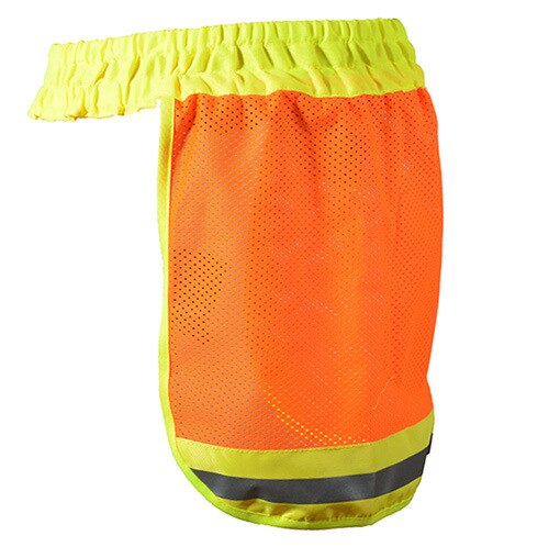 Sikkerhedshjelm i halsen solskærm nakke skjold hjelm cover med åndbar mesh reflekterende stribe solskærm beskytter: Orange gul stribe