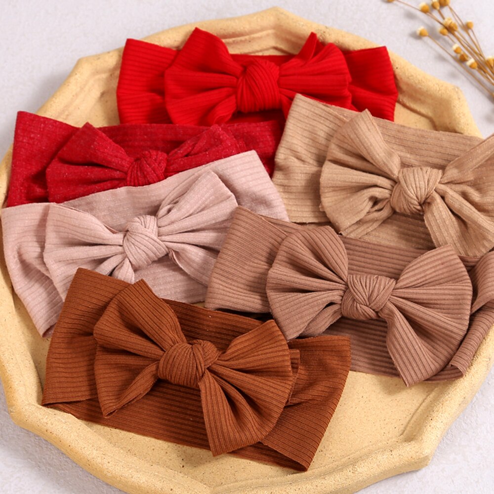 Diadema roja para niña recién nacida, accesorios para el cabello para niña, turbante con lazo sólido, diadema para niña