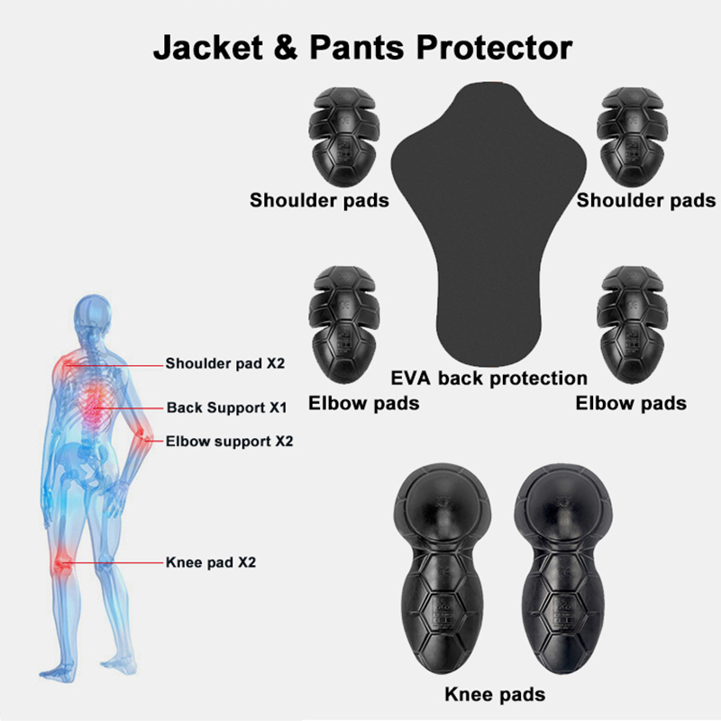 CE Protector Motorcycle Protective Gear Shoulder Pad Elbow Pad EVA Back Protection Motorbike Motorcycle Biker Equipment