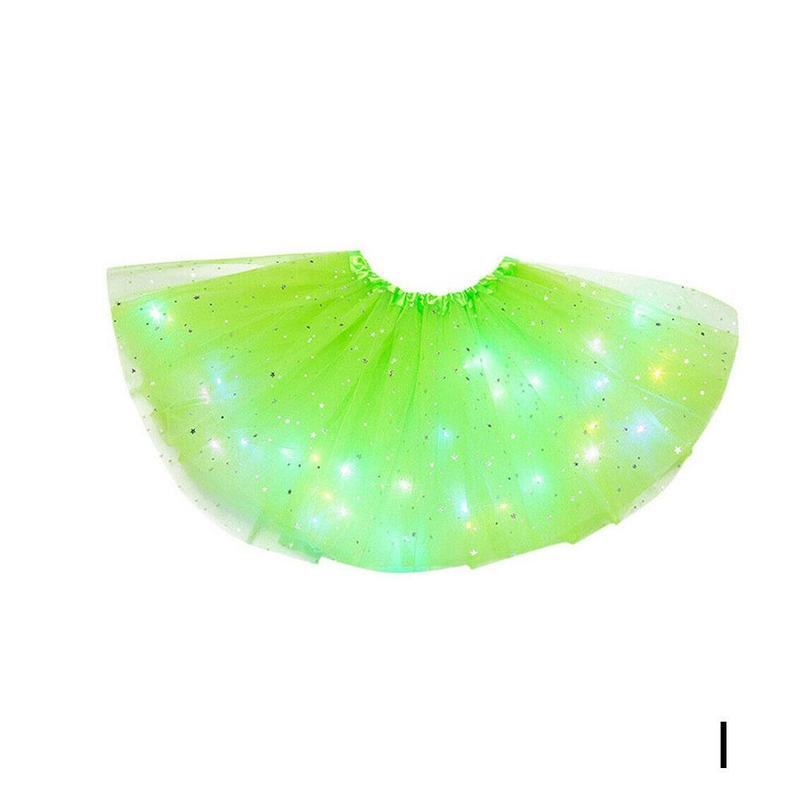 Kerst kinder lichtgevende tutu rok met rok licht buste led tutu rok lichtgevende mesh  h6 a 6: I
