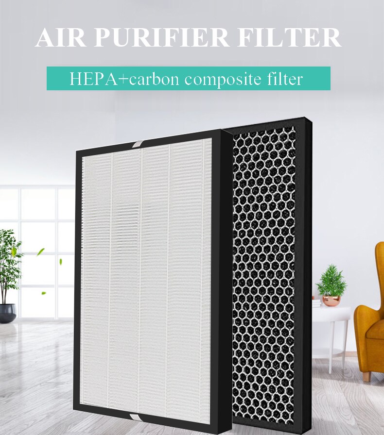 Filtro de aire para Toshiba CAF-H20 (W), purificador de aire de 2 capas, compuesto, filtro Hepa, filtro de carbón, filtros de escape de polvo