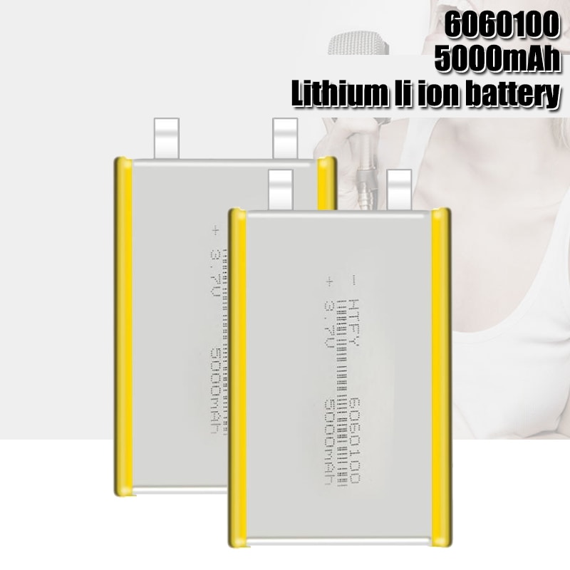 3.7v 5000 mah 6060100 polymer litium lipo uppladdningsbart batteri för gps psp dvd pad färdskrivare power bank högtalarlampa