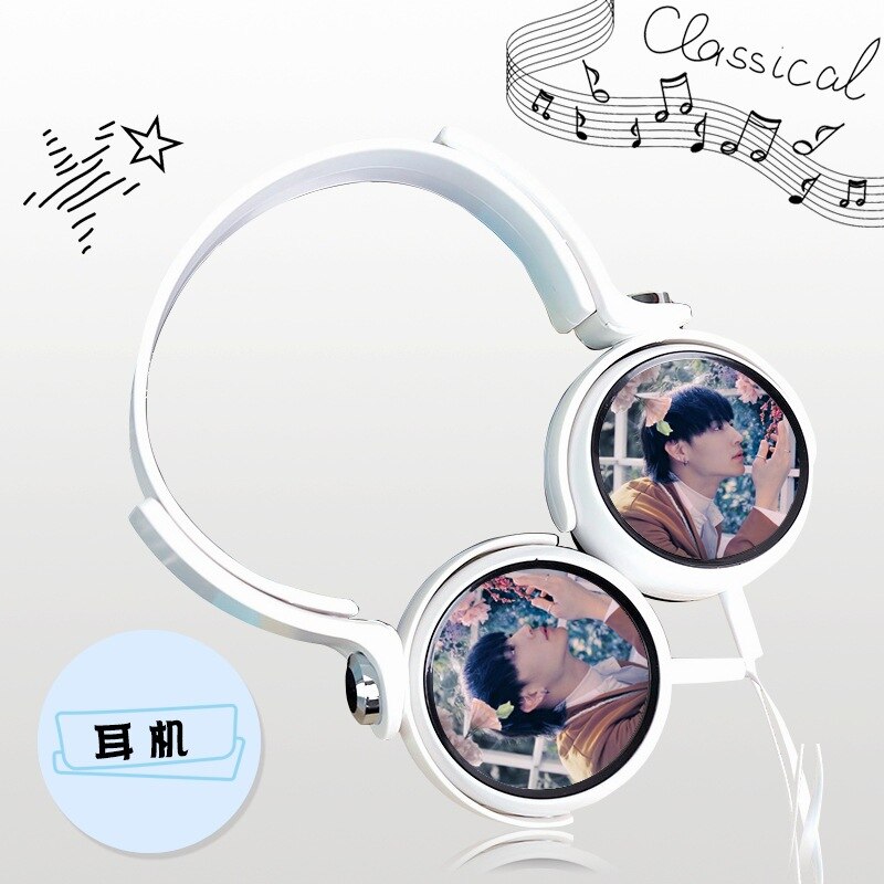 Got7 Formal Three Series King Pigalle Segment yi en Celebrity Style Headphones Direct Plug Universal: Xej547 Forest in Style White