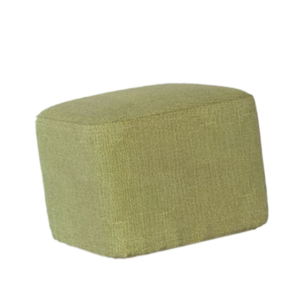 Dustproof Linen Cotton Square Stool Cover for Wood Footstool Ottoman Pouffe various color: Grass Green