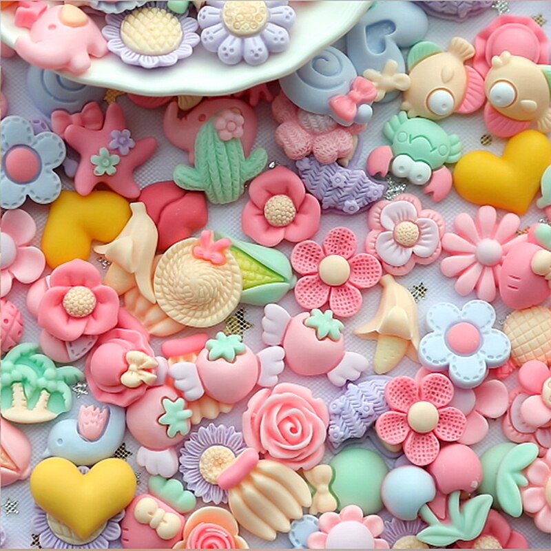 30 Pcs Stylish Mixed Beautiful Gadgets Flatback Resin Kawaii DIY Scrapbook Lovely Hair Accessories Decorations