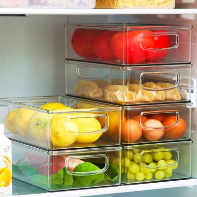 Refrigerator Drawer Organizer Basket Refrigerator Pull-out Multi-Purpose Space Saver Drawers Fresh Spacer Layer StorageKich Rack