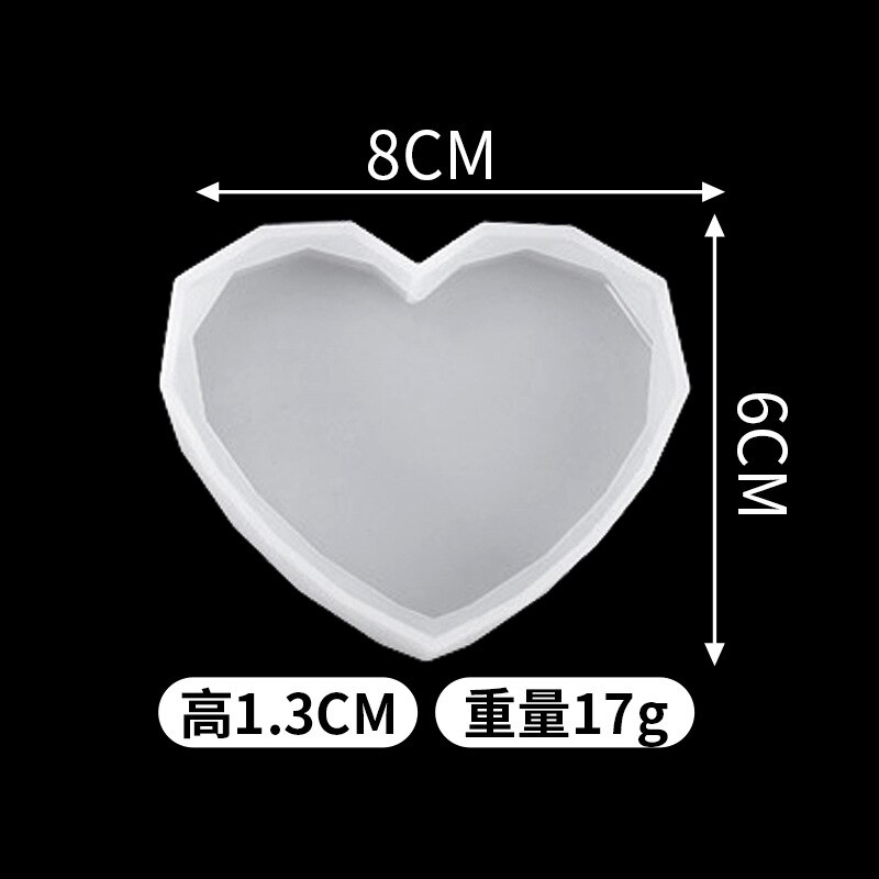 DIY Oval Tray Silicone Mold Coaster Tray Mold Storage Box Silicone Molds for Gypsum Concrete Coaster Crystal Epoxy Mould: Heart-S