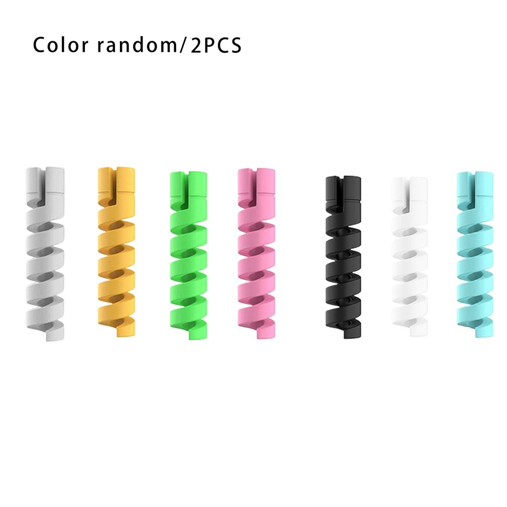 2-10Pcs Cable Protector Winder Wire Cord Organizer Cover for iphone USB Charger Cable Cord Spiral USB Cable Protection: 2pcs random