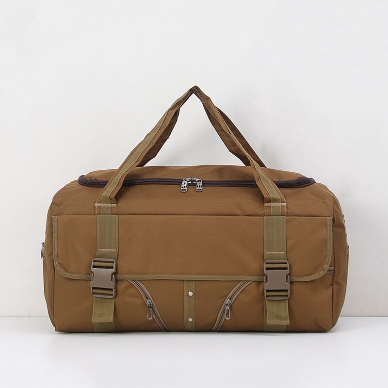 80L Men Travel Bag Multifunction Oxford Bags Carry on Luggage Bag Man Tote Duffle Large Capacity Utility Weekend Bag Waterproof: Brown