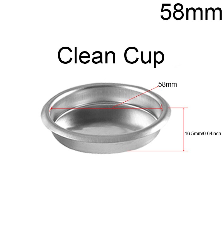 1/2/Schoon Cup Filterhouder 304 Roestvrij Staal Drukloze Koffie Filter 51Mm/58Mm Mand: 58mm Clean Cup