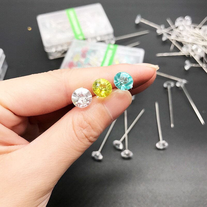 50 stk/æske diamanthoved nåle bryllup håndværk kjolesyet patchwork lige synåle nåle til syning dekoration broderi gyh