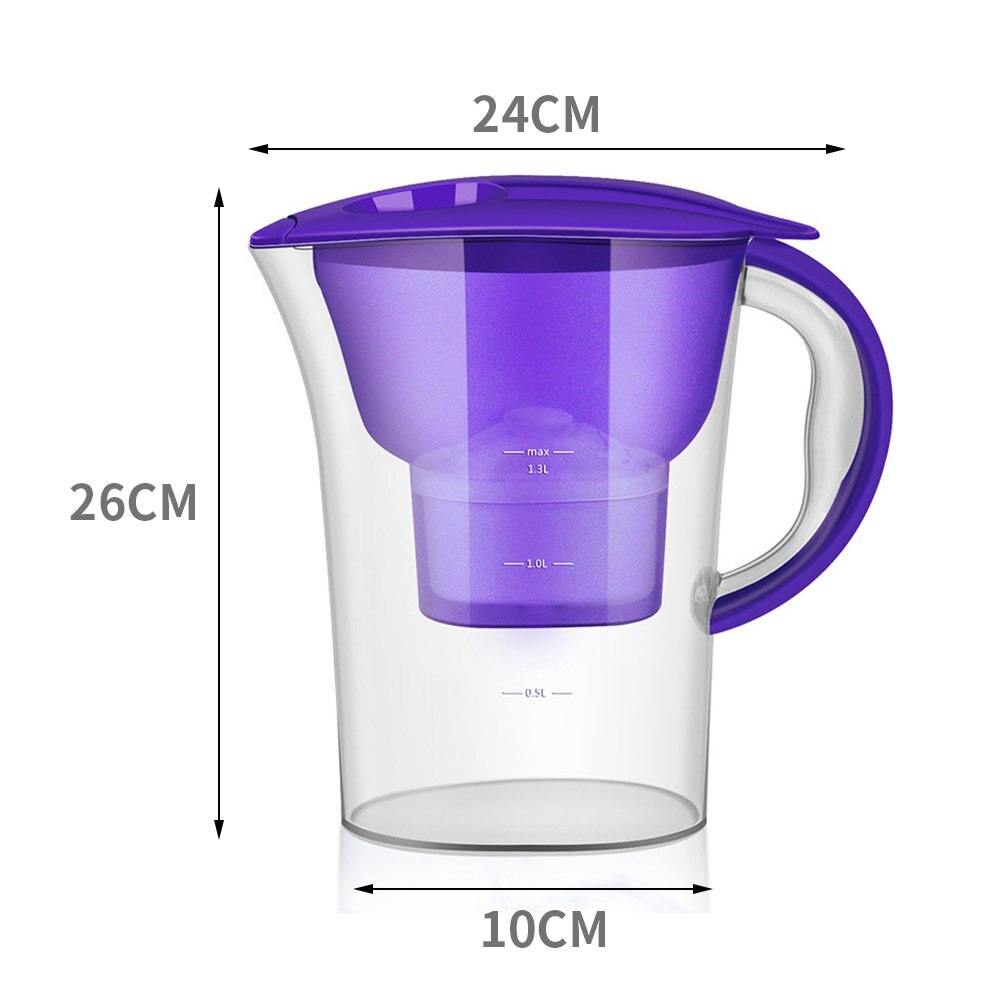 2.5L Water Pitcher Home Activated Carbon Net Kettle Office Water Purifier Food Grade Material Water Filter With Electronic Timer