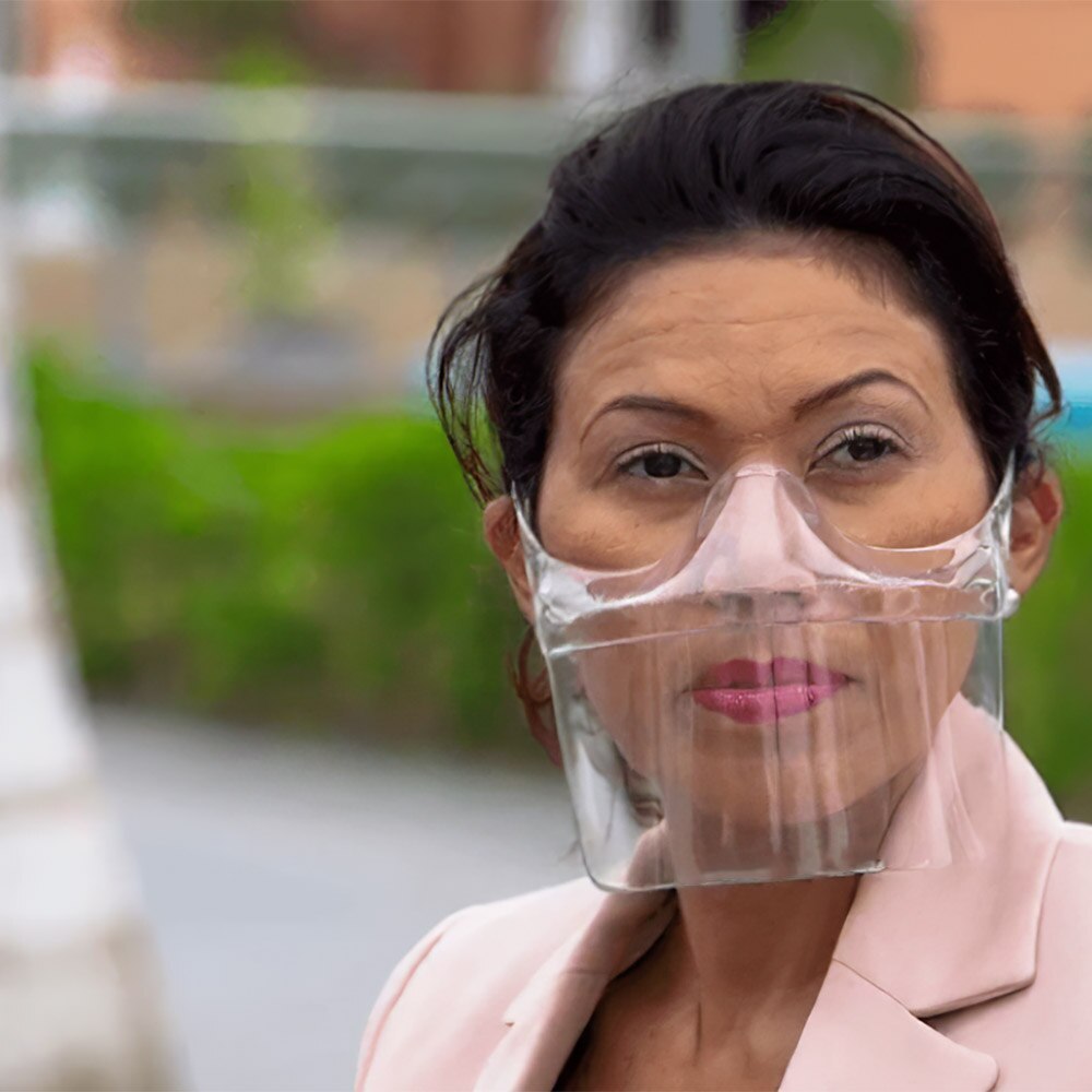 Transparent Material Double-Sided Anti-Fog Anti-Dropping Protective Mask Foam Protection Transparent Mask Anti-Dropping Safety