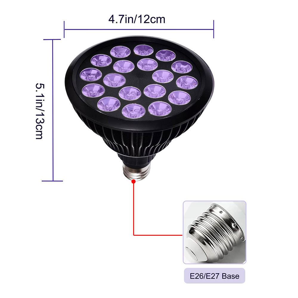 UV-Bräunungslampe, 54 W, Solariumlampe zum Bräunen, Körperpflege, 18 LEDs, Hautpflege für bronzierte Haut, Lichtlampe 460 nm und 480 nm: GRÜN & ORANGE