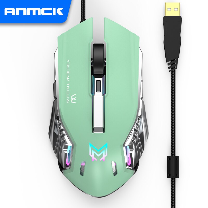 Anmck Pro Gamer Gaming Muis Programmeerbare Macro 8000Dpi Verstelbare Bedrade Optische Led Computer Muizen Usb-kabel Muis Voor Laptop pc