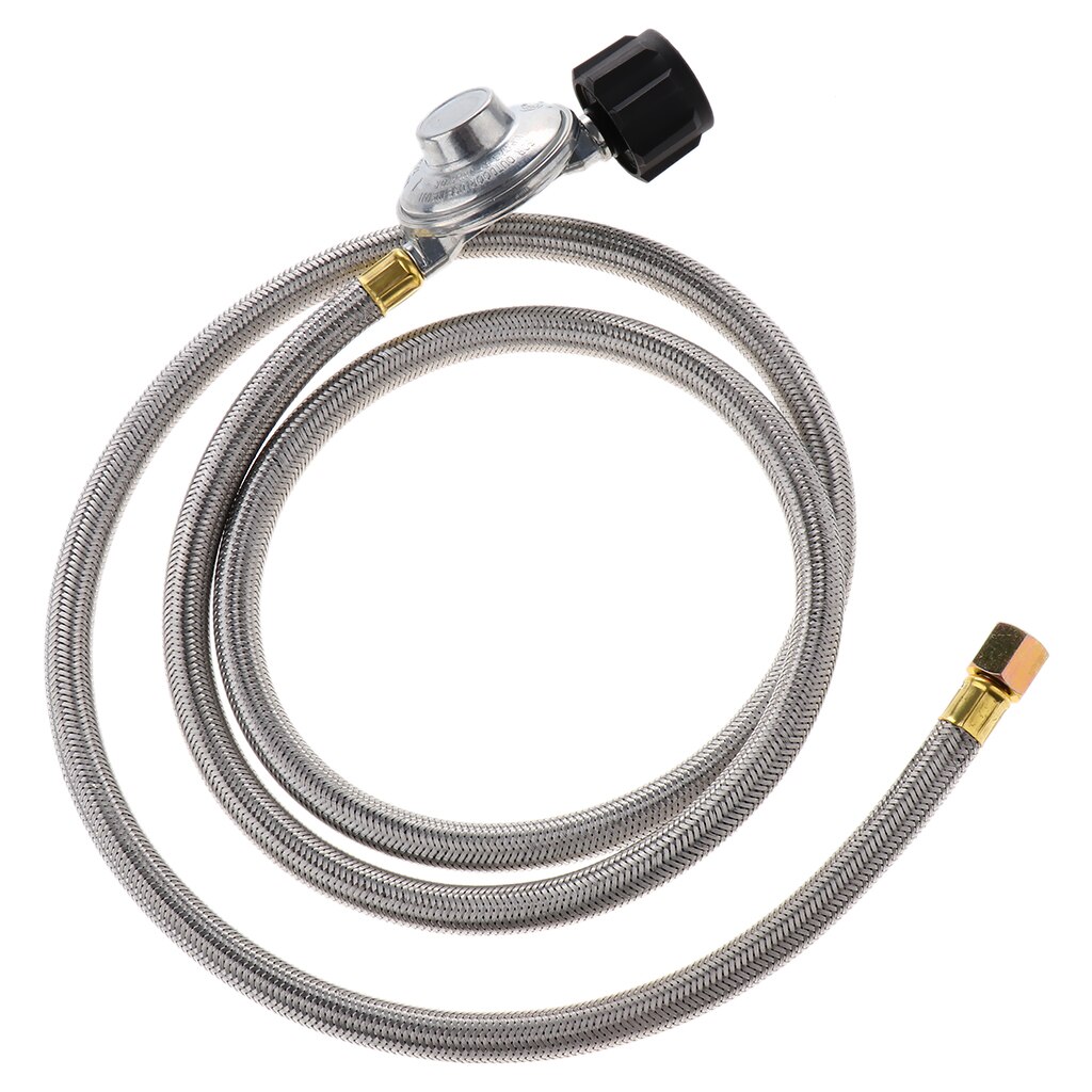 Premium Stainless Steel Adjustable Propane Regulator - Low Pressure - Grill Camper Burner Replacement with 6ft Hose