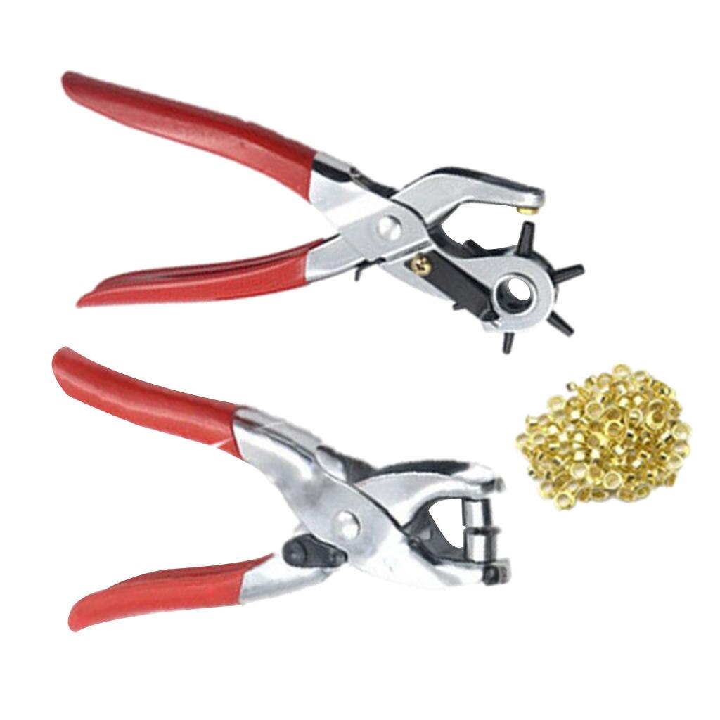 Leather Hole Punch Tool Heavy Duty Revolving Punch Pliers Hole Puncher for Shoes,Watch Strap - 6 Sizes (2.5mm-5mm)