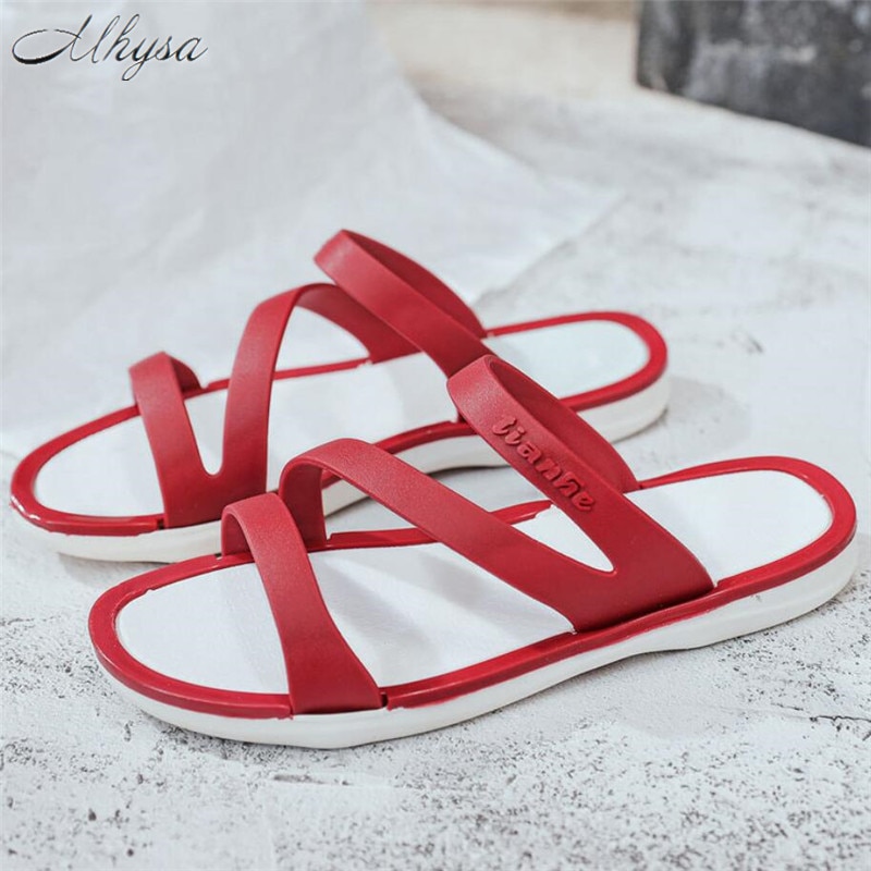 Mhysa dames slippers zomer slip on dames sandalen schoenen casual zachte leren slippers dames flats slippers schoenen