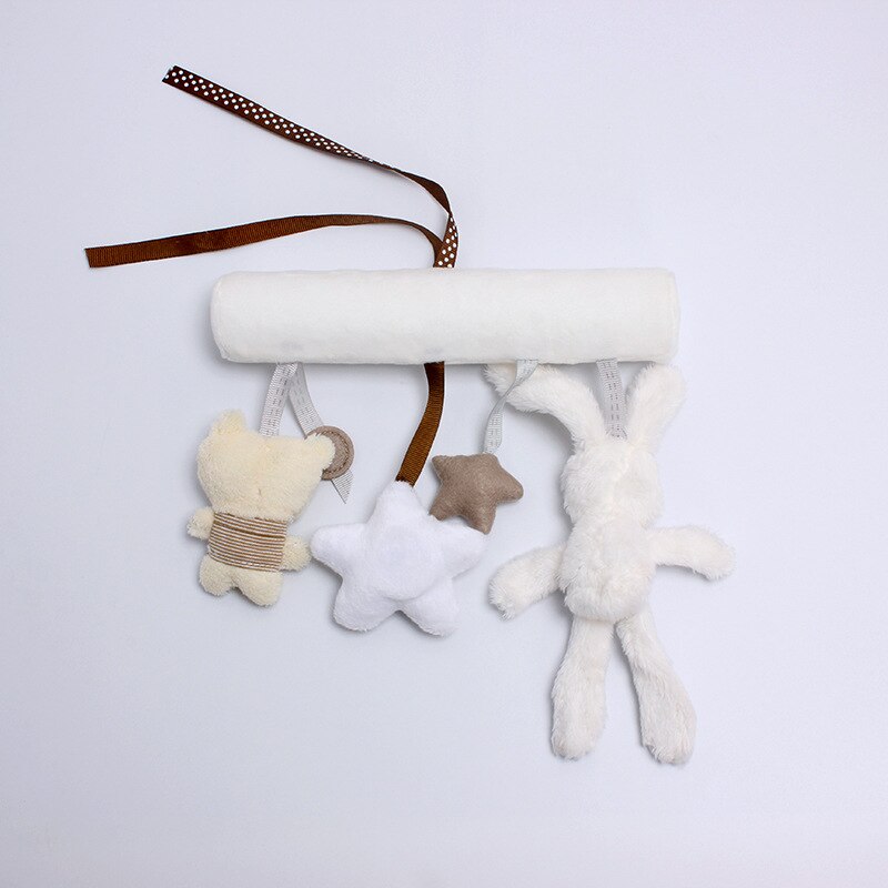 Baby Speelgoed Voor Wandelwagen Leuk Wit Konijn Baby Muziek Wieg Mobiele Bed Rond Pluche Speelgoed Voor Pasgeborenen Rammelaars Baby Speelgoed 0-24 Maand