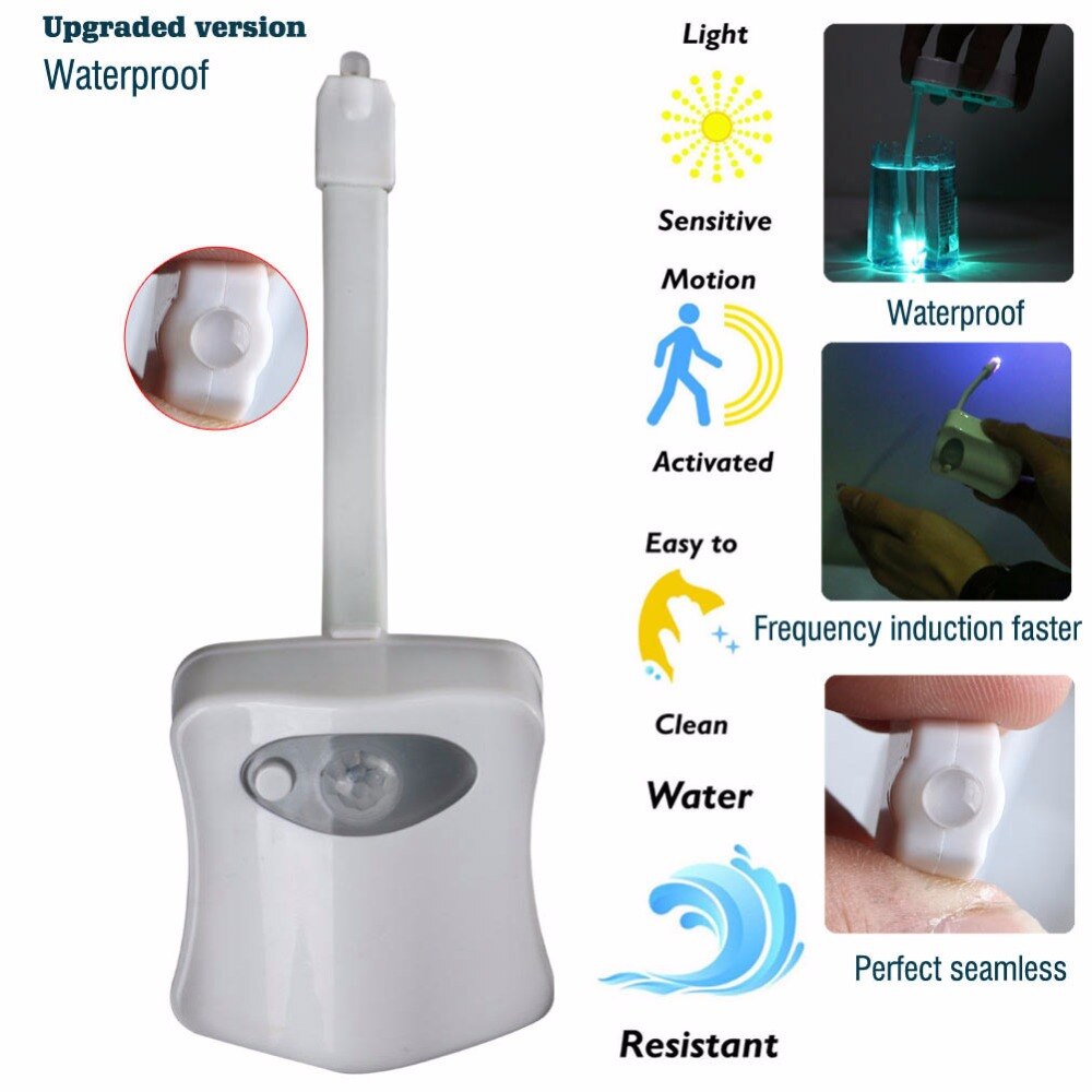 10PCS 8Color Motion Sensor LED Light Bowl Human Body Induction Toilet Light Night Glow Bowl Illumibowl Potty Backlight Seat Lamp