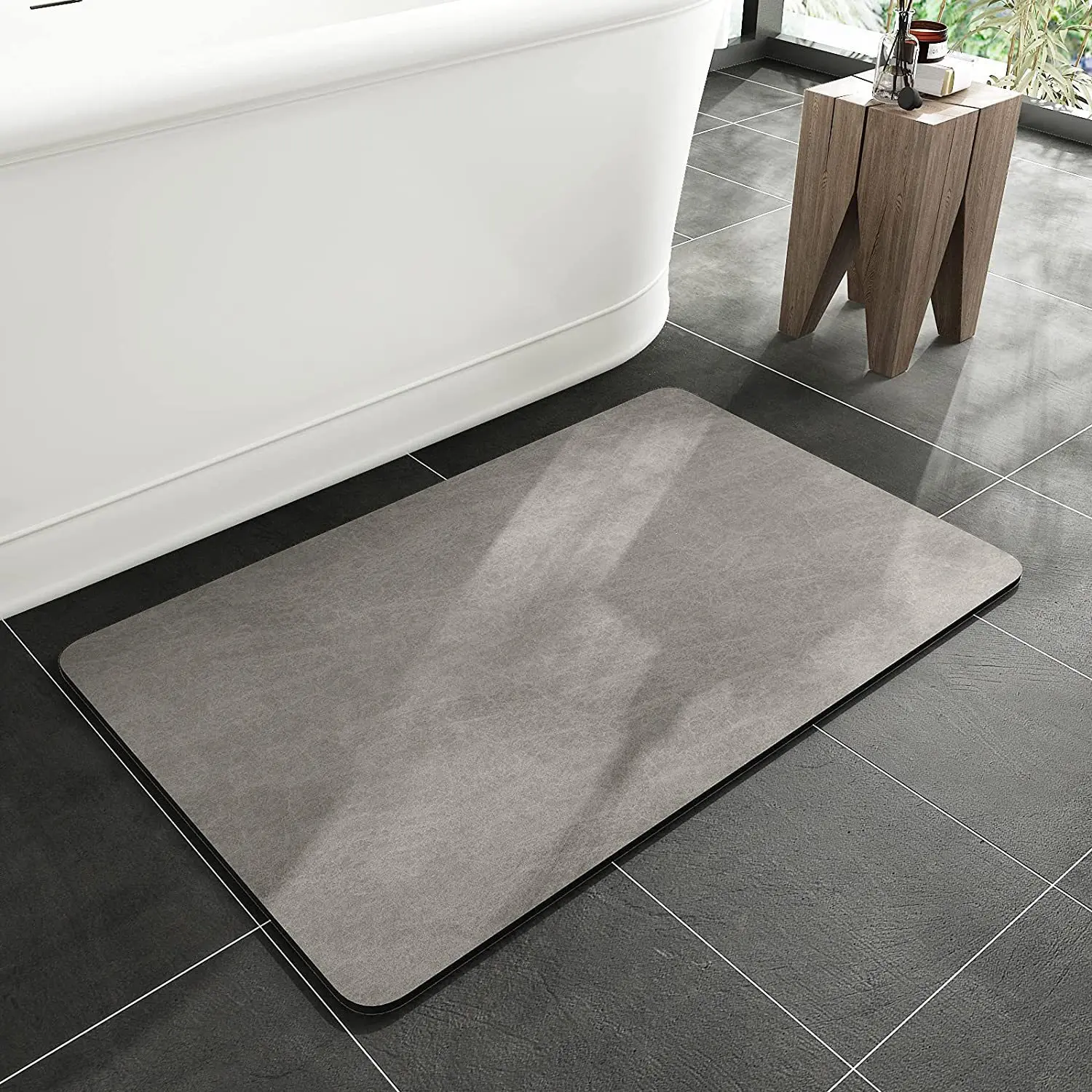 Alfombra de baño súper absorbente, estera de diatomita suave, alfombra de baño antideslizante de secado rápido, almohadilla de goma, alfombrilla fina para baño, accesorios de baño: 1 m² / YELLOW
