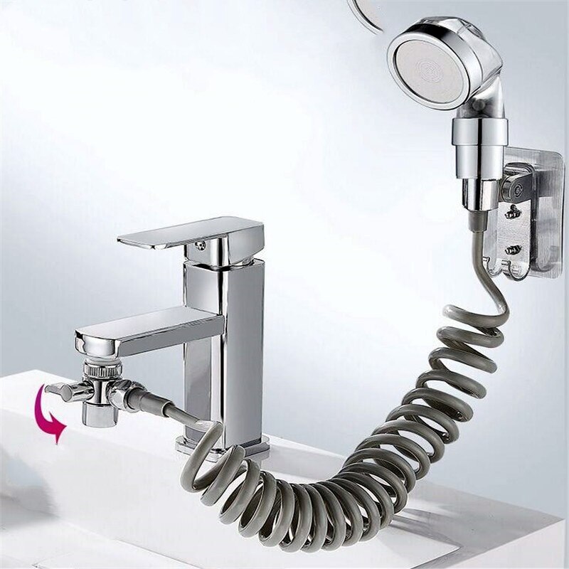 Kitchen Bathroom Sink Water Faucet External Shower Head Toilet Flush Extension Tap Small Nozzle Wash Hair Shower With Holder