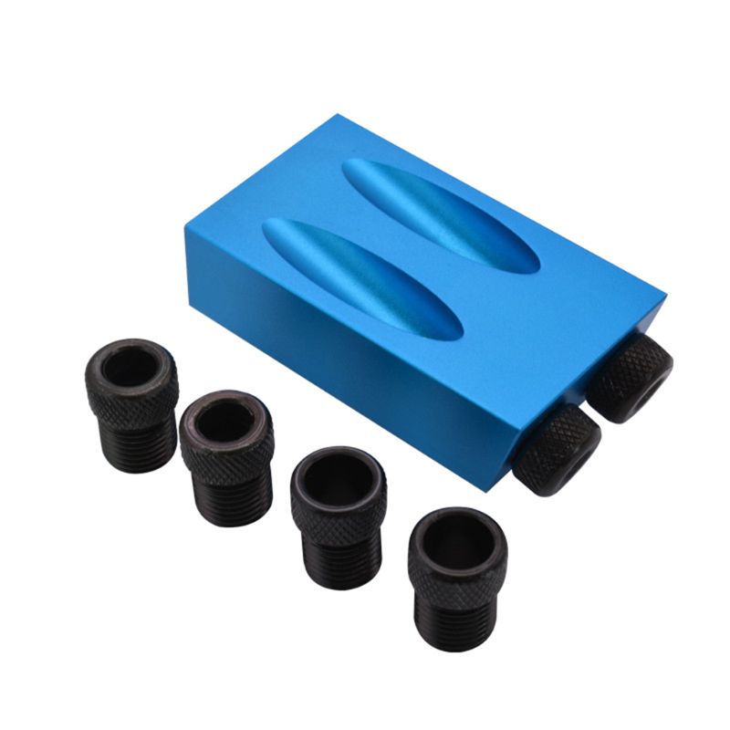 8 stücke Tasche See Jig Bausatz 15 grad Winkel 6/8/10mm Adapter Schräge Bohren führen Locher Lokalisierer einstellen Holzbearbeitung Werkzeuge